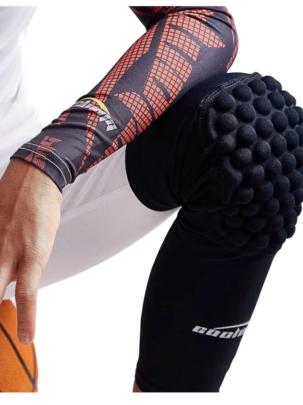 COOLOMG - White Basketball Knee Sleeve 🏀